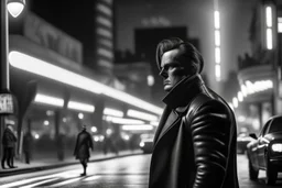 street photography: epic film noir; black and white photography, epic,cinematic,stunning,full-on;by artist "film noir";super hyperdetailed;masterpiece;award-winning professional photography;FX;octane render;dynamic lightning;really cool