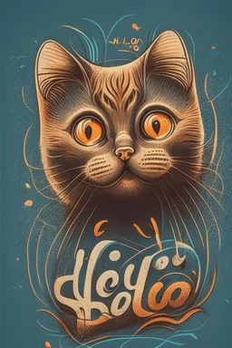 Cat design says hello