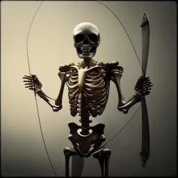 skeleton archer holding a bow in his hand, steam punk, realistic, made in octane, cinematic, ultra-realistic, extremely detailed octane rendering, 8K, VRAY Super Real ar 2:3, dof photorealistic futuristic 50mm lens hard lighting dark gray tintype photograph, realistic lighting, sepia color