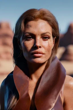 Portrait, young Raquel Welch, clean face, natural busty, prehistory leather cloth, desert, Ultra realistic, prehistory style, wide angle view, soft color, highly detailed, unreal engine 5, ray tracing, RTX, lumen lighting, ultra detail, volumetric lighting, 3d, finely drawn, high definition.