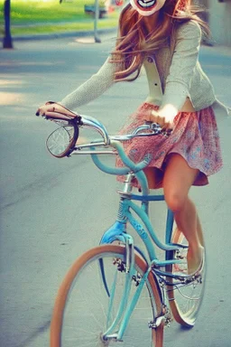 She looks so cute riding her bike