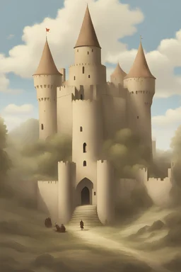 Castelo medieval no centro da terra