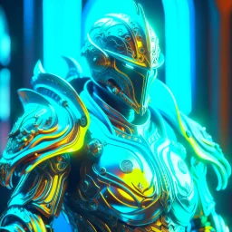 stylized cyber knight with ornaments, epic, fantasy, intricate, hyper detailed, artstation, concept art, smooth, sharp focus, ray tracing, vibrant, photorealistic, textured, centered, 4k