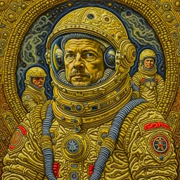 portrait of an astronaut in the style of orthodox paintings