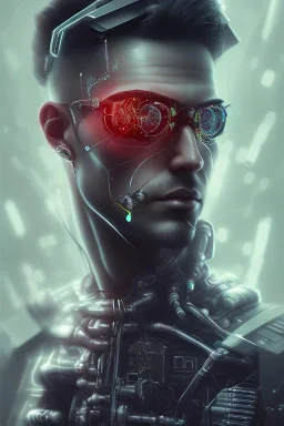 cyberpunk, head, men, portrai