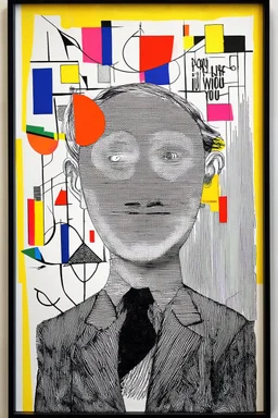 the introject sounds like you but is not you; surreal artwork with colorful elements in the style of Paul Klee outside and black and white elements in the style of Andre Breton inside