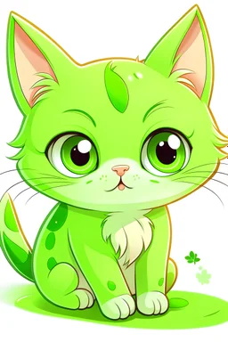 show me a aline green cute cat