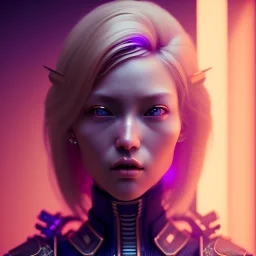 Blonde Woman, samurai, cyberpunk, neon, highly detailed, art stations, concept art, smooth, unreal engine 5, god rays, ray tracing, RTX, lumen lighting, ultra detail, volumetric lighting, 3d, finely drawn, high definition, high resolution, gradient background