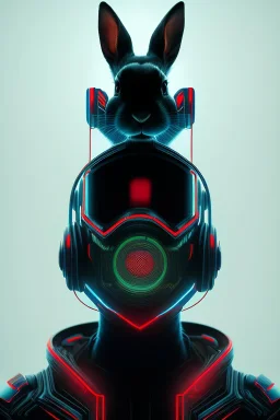 MCU Portrait, Front image, cyberpunk rabbit woman, mask, black red color, latex suit, photo studio, highly detailed, concept art, smooth, unreal engine 5, god rays, ray tracing, RTX, lumen lighting, ultra detail, volumetric lighting, 3d, finely drawn, high definition, high resolution.