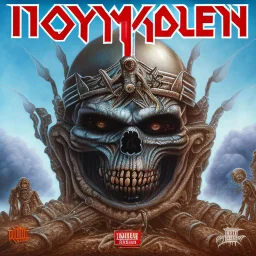 heavy metal album cover for "IRON MAIDEN" band titled "CHURCH OF MADNESS", featuring Iron Maiden mascot "Eddie", "eddie" in priest outfit, Derek Riggs artist, Iron Maiden font for text