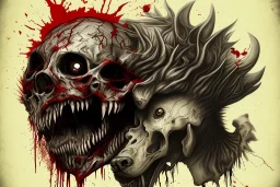 horror angry dog whit bloody text WELCOME