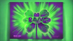 rave poster with Four-leaf clover and laser