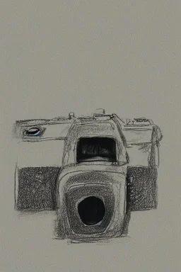 Minimalist drawing of a old camera