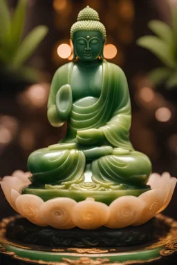 a beautiful jade buddha, soft colours, masterpiece, 8K