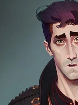 Portrait of a 30 year old strange gay warlock like Jake Gyllenhaal