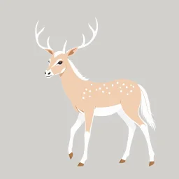 an bald white tail deer in the style of my little pony, on neutral gray background