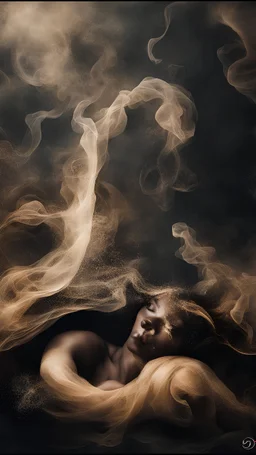 beautiful black women in white Smokey ethereal, heavenly background