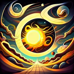 Solar winds cartoon art