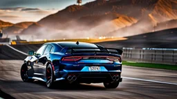 Lamborghini Dodge Charger, desktop wallpaper, 4K, Cinematic, rear view