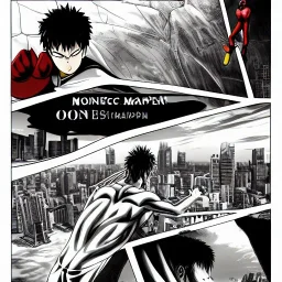 Comic one punch man in Singapore iconic landscape