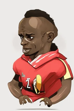 Sadio Mane Footballer cartoon 2d