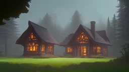 cottage in the middle of the forest