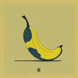 minimalistic banana in the style of hokusai