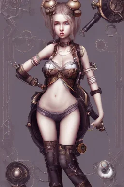 pain steampunk girl cute body