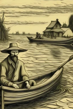 Van Gogh drawing assam scenary