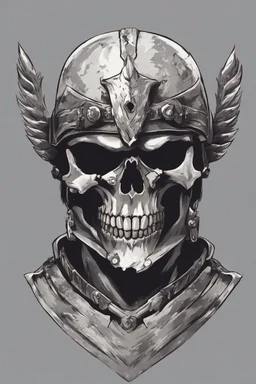 WARRIOR skull helmet, anime style, portrait
