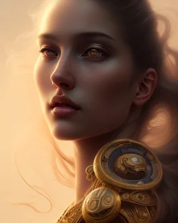 porno actress, beautiful, long hair, wavy hair, curly hair، black eyes, head and shoulders portrait, cinematic, 8k, resolution concept art portrait by Greg Rutkowski, Artgerm, WLOP, Alphonse Mucha dynamic lighting hyperdetailed intricately detailed,jewelry ,golden hour,