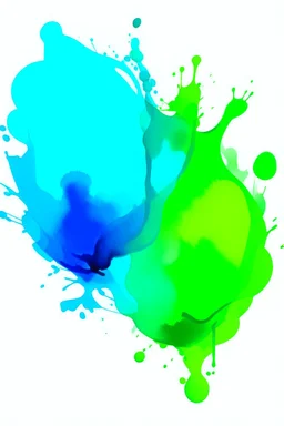 Image depicting color green and blue blotches with dye