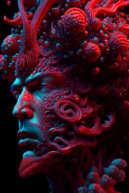 human head artwork hyper-detailed intricate artwork shocking 8k coral, kris kuksi