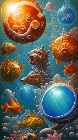 Dog sea bubbles