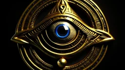 medallion Egyptian high resolution details gold 4k eye of Horus