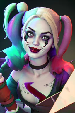 Harley Quinn and joker, high delicate defined details, beautiful, atmospheric, matte, 3 d 8 k octane rendered, sharp focus, illustration, high detail, ultra realistic, highly saturated colors