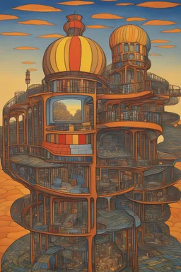 What I'm watching is watching itself; Hundertwasser; M. C. Escher; Golden Hour