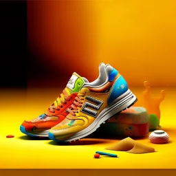 Concept design, New Balance, toy named 'Drawing genuine', nanotechnology, warm bright palette, open composition, photo by Thomas Kuoh, photographic style --chaos 50 --q 5 --s 1000 --q 2 --s 750