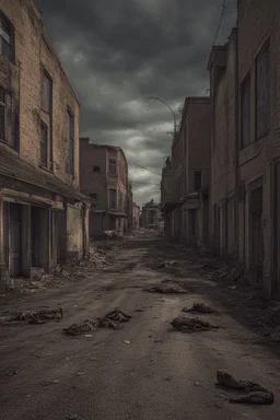 Abandoned street with zombies