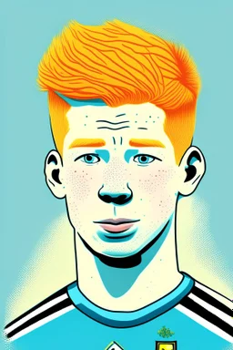 Kevin De Bruyne Belgian football player cartoon 2d