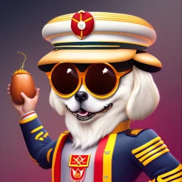 a hotdog who has become a captain