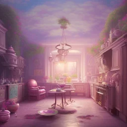 pixar style, realistic painting of a pretty housewife and a jar full with strawberry jam, kitchen in the background volumetric pink sky environment and background, volumetric lighting, dramatic lighting, detailed digital painting, extreme dense and fine, anime, ornate, colour-washed colors, elegant, small minutiae, tiny features, particulars, centered, smooth, sharp focus, renderman gofur render, 8k, uhd, detailed eyes, realistic shaded volumetric lighting, caustics, backlight