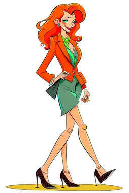 redhead in high heels cartoon