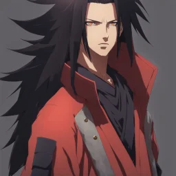 A Young Madara but he is wearing street wear, he has brown normal eyes, HD