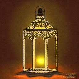 fireflies inside a wrought iron lantern, highly detailed digital painting, fine lineart