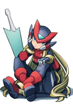 Megaman Zero, Sitting, HD, Clean, Anime Art Style