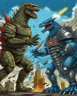 robo Godzilla fighting vs robot king kong