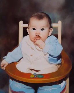 a baby in a colorful setting, disney style