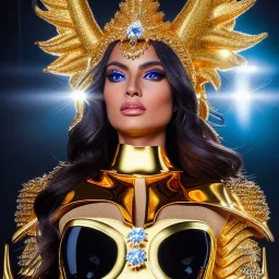 Ultra detailed fullbody Portrait in oil on canvas of busty Soma de Capricornio with Gold armor and helmet-Saint seya,extremely detailed digital painting,ultrarealistic skin,intense stare, extremely detailed face, crystal clear eyes, mystical colors ,perfectly centered image, perfect composition, rim light, beautiful lighting,masterpiece ,8k, stunning scene, raytracing, anatomically correct, in the style of Simon Bisley and Ohrai Noriyoshi and robert e howard and Steve Jung and Wizyakuza.