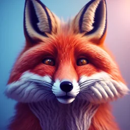 Fox, character design,ultra realistic, studio quality, octane render, Surrealism, Triadic colour scheme